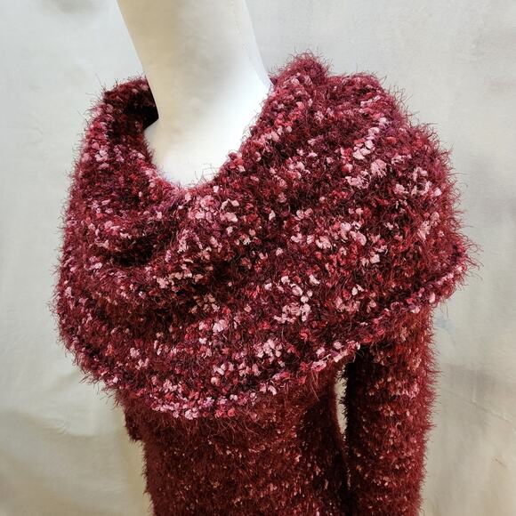 NWT Knox Rose Cowl Neck Sweater, Burgundy, Size Small - Picture 3 of 7